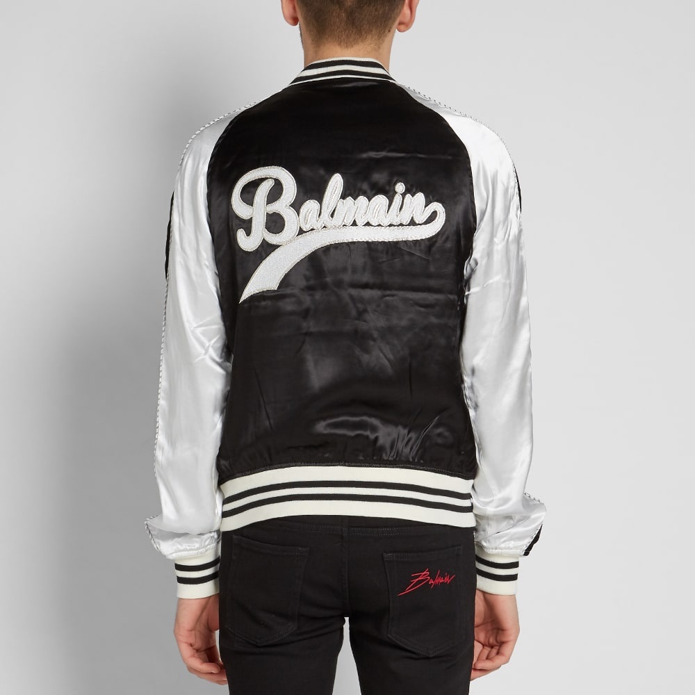 Balmain Logo Embroidered Varsity Jacket - 6