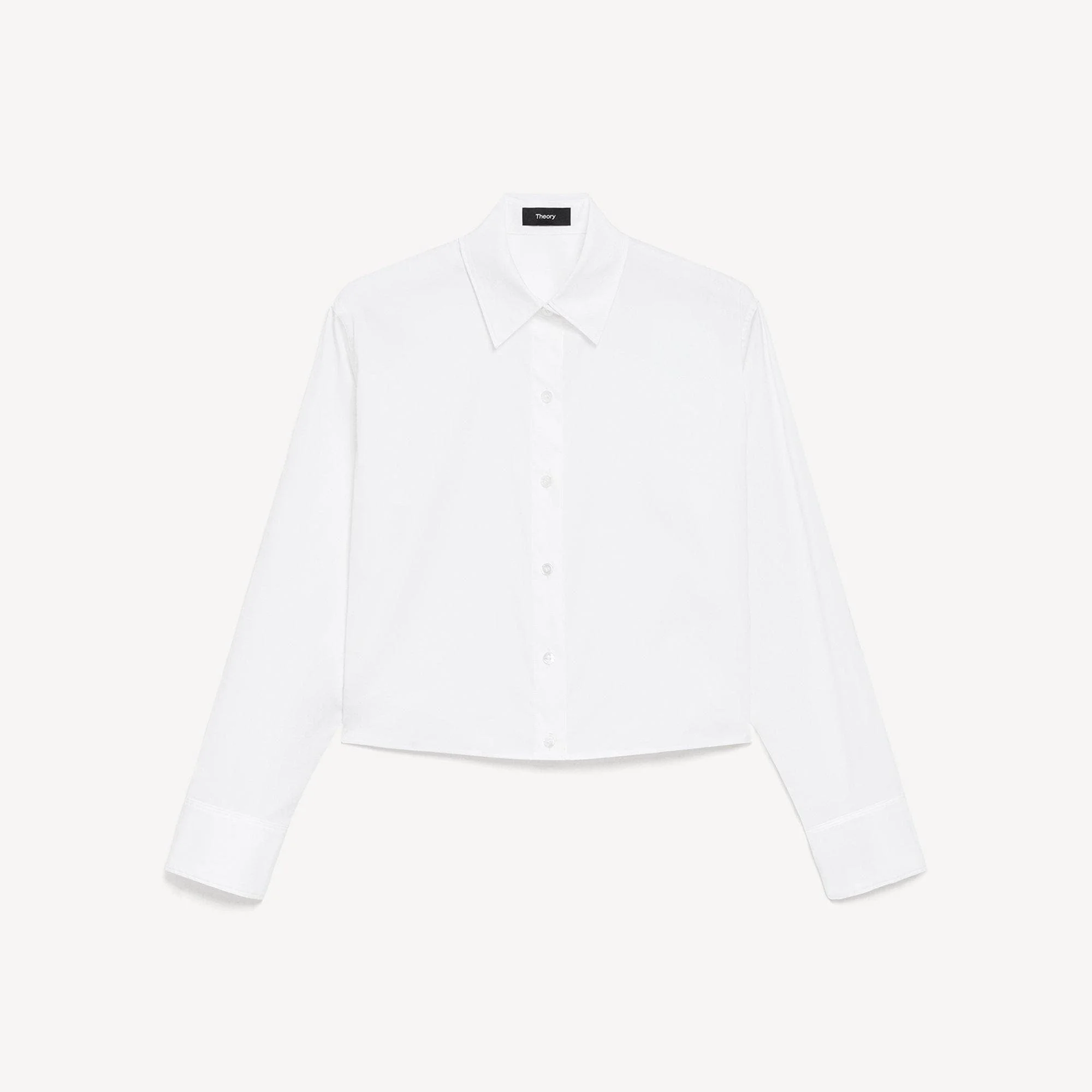 Cropped Tab Shirt in Good Poplin - 1