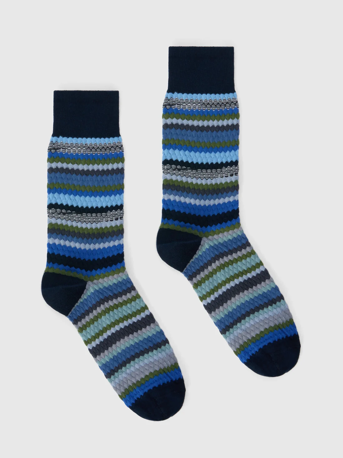 Mid-length socks with waffle pattern - 1