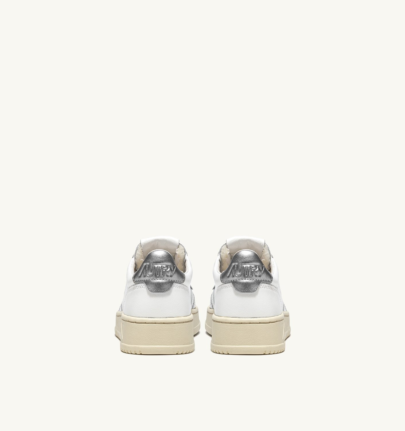 MEDALIST LOW SNEAKERS IN WHITE AND SILVER LEATHER - 3
