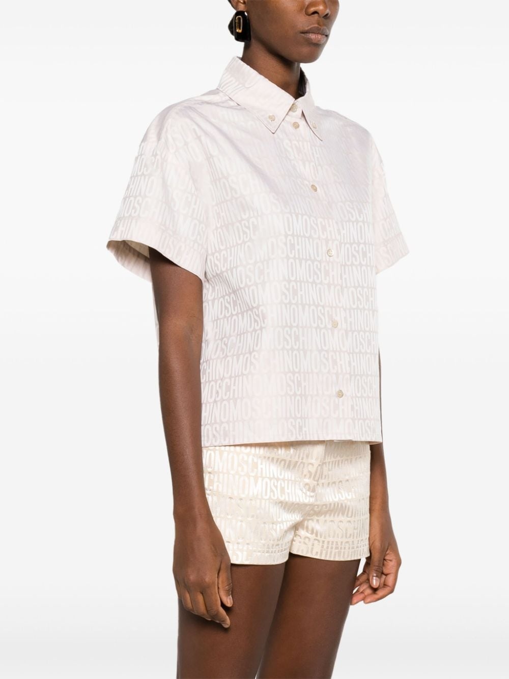 logo-jacquard short-sleeve shirt - 3