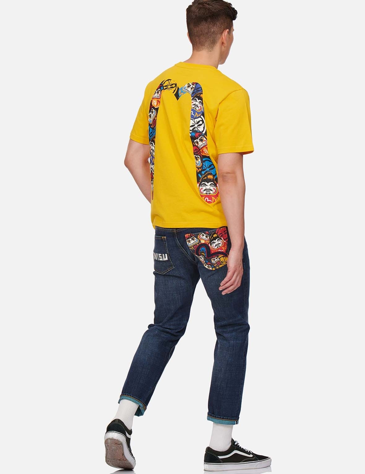DARUMA AND LOGO CROPPED SLIM STRAIGHT FIT JEANS #2010 - 5