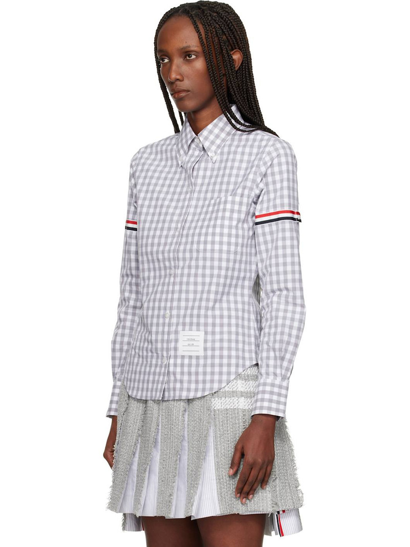 Thom Browne Gray Classic Long Sleeve Point Collar Shirt outlook