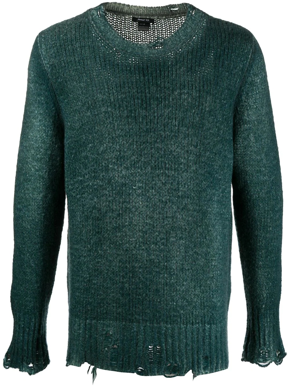 distressed ribbed knit jumper - 1