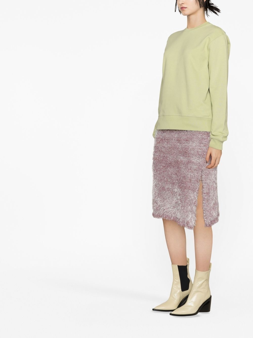 textured midi pencil skirt - 3
