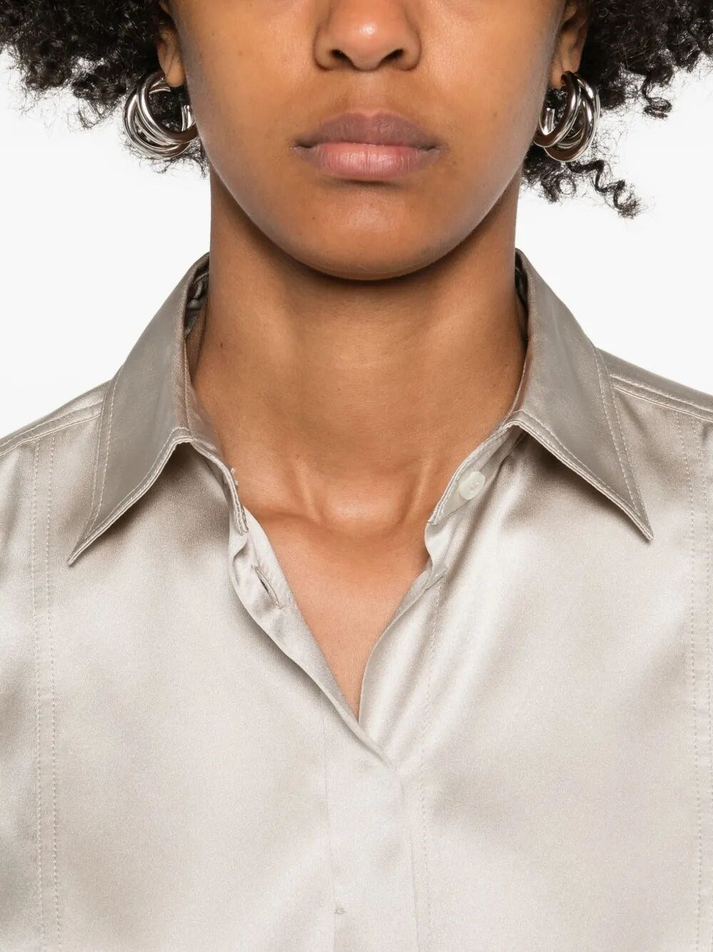 Satin Shirt With Monili - 4