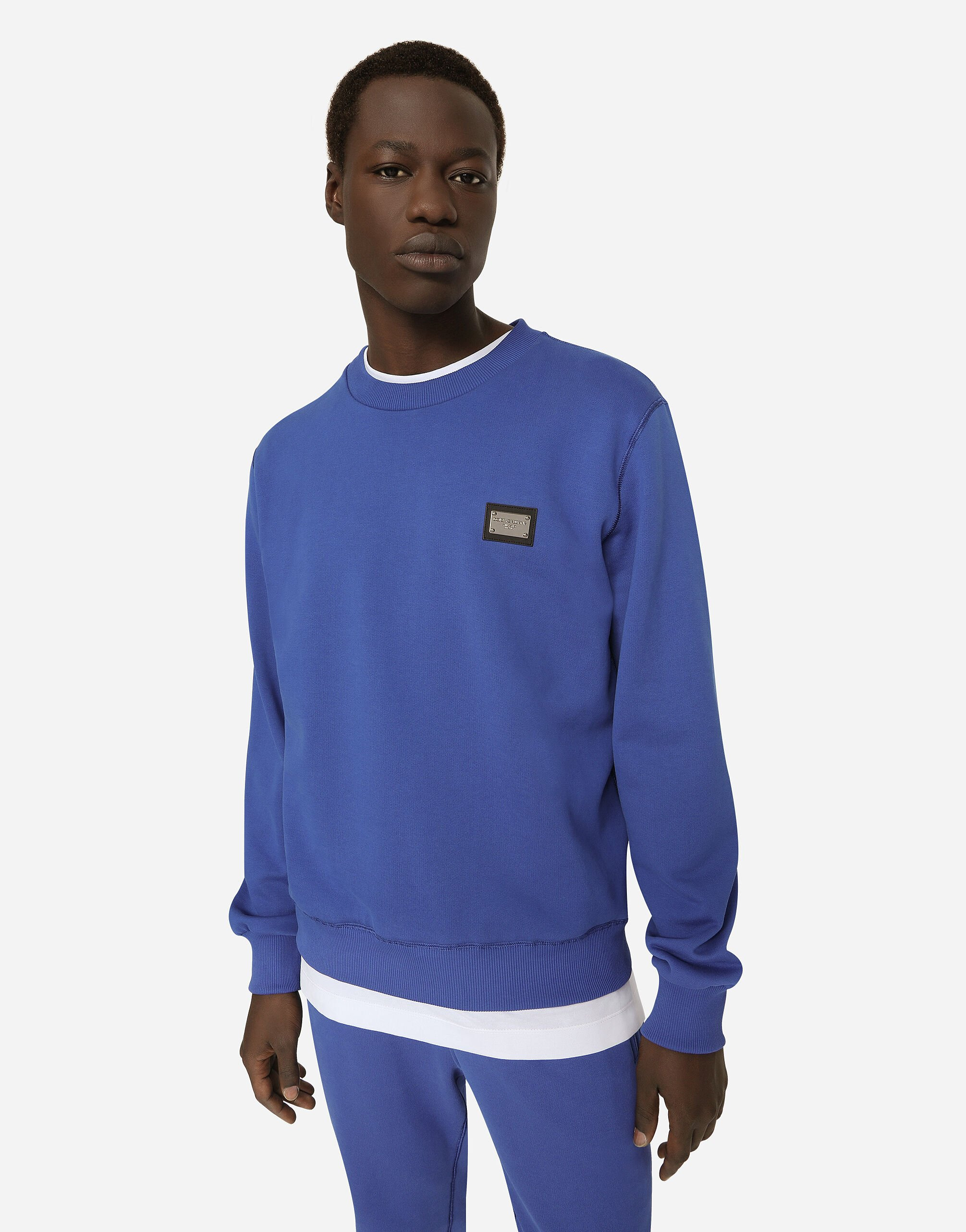 Jersey sweatshirt with branded tag - 4