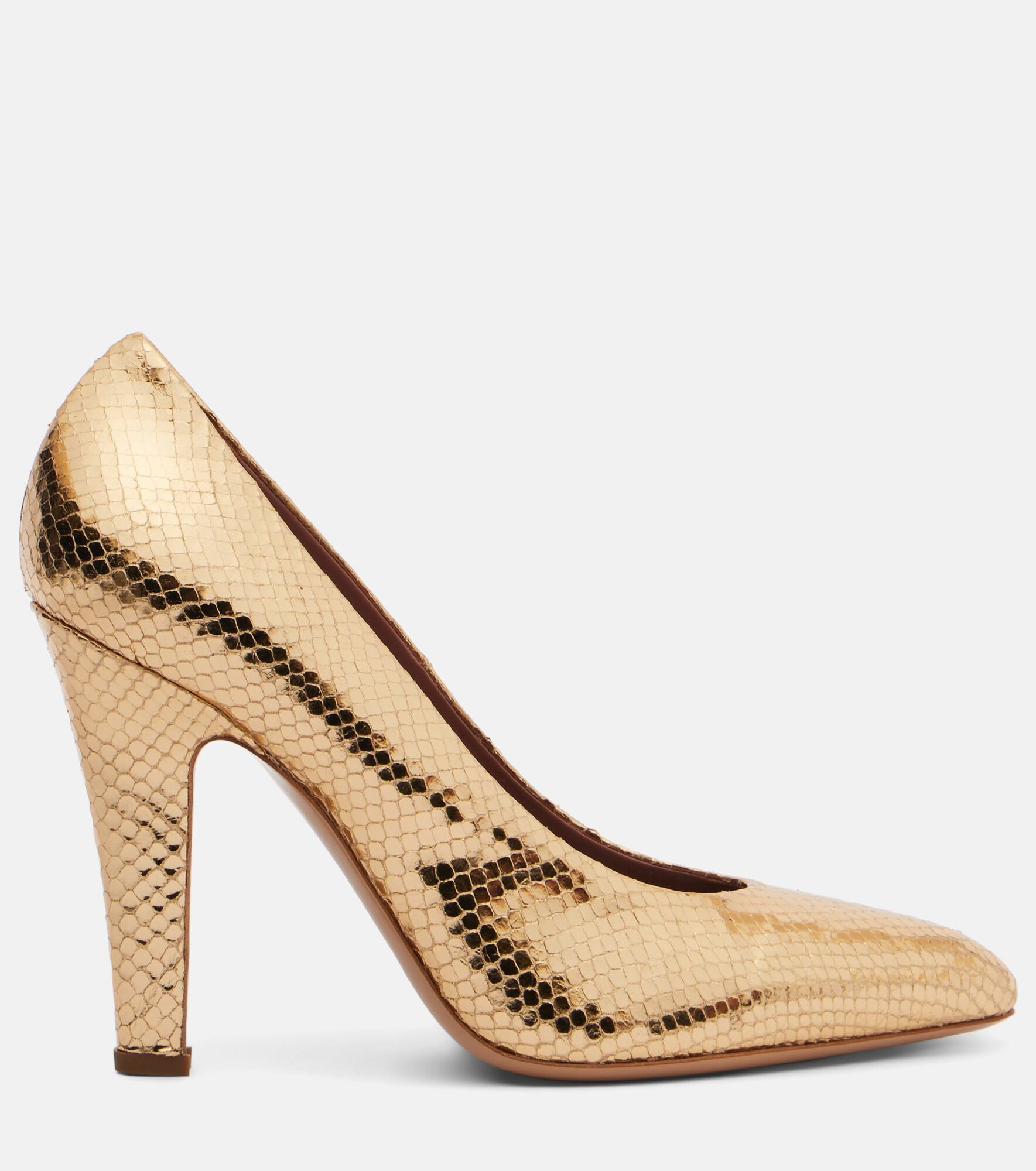 Elsa 100 metallic leather pumps - 4