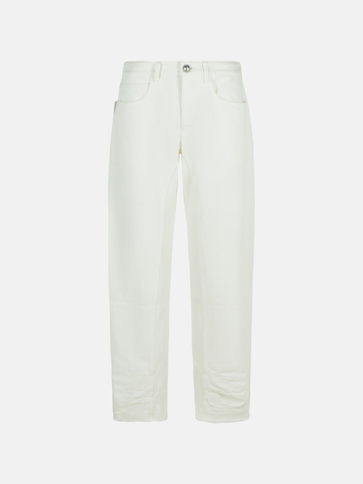WHITE COTTON JEANS - 1