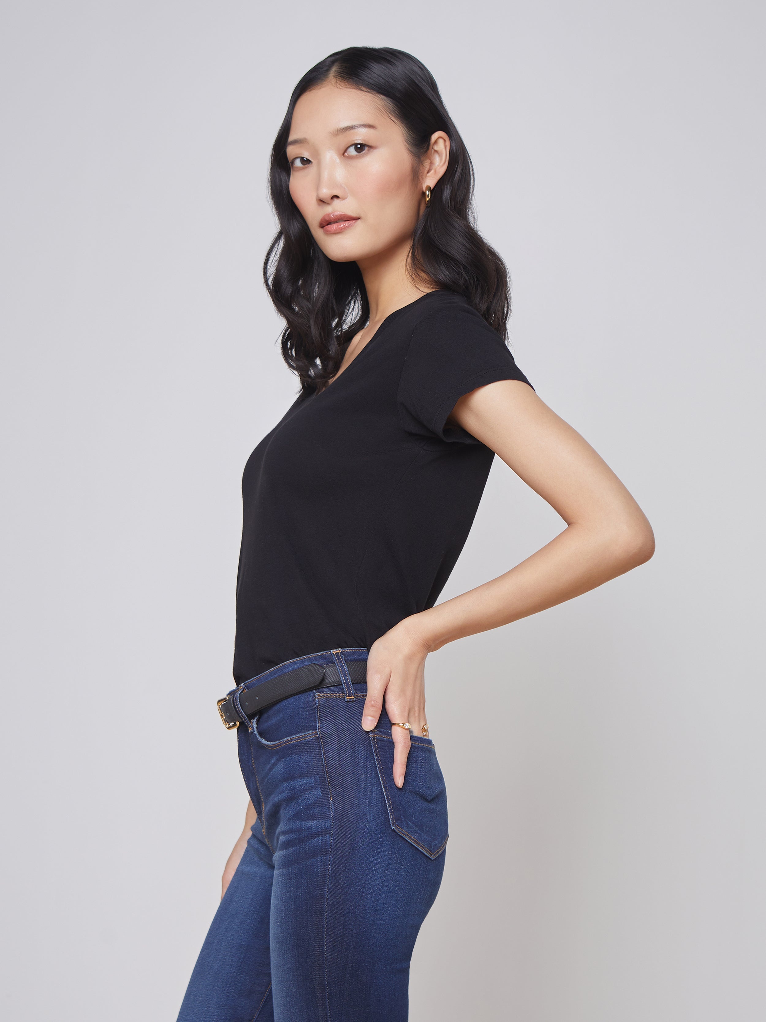 Becca Cotton V-Neck Tee - 3
