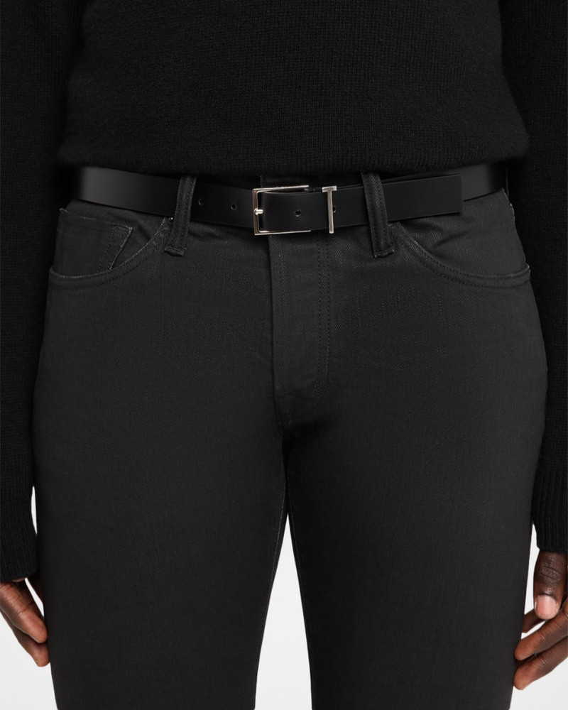TOM FORD Men & apos;s Leather T Loop Belt outlook