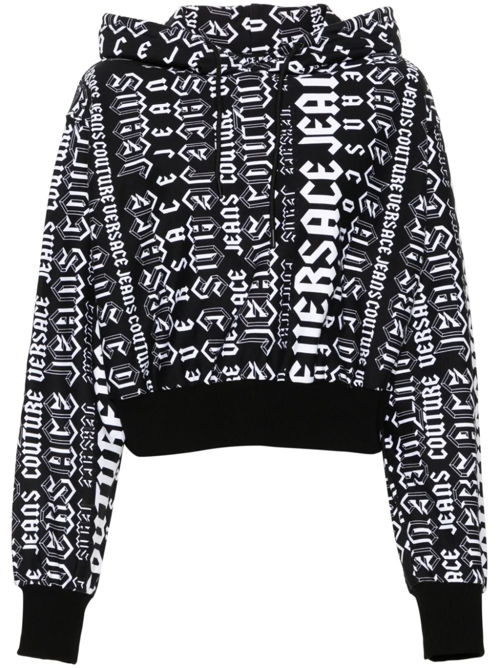 logo-print cotton hoodie - 1