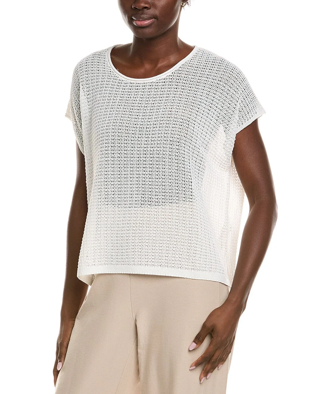 EILEEN FISHER Jewel Neck Sweater - 1