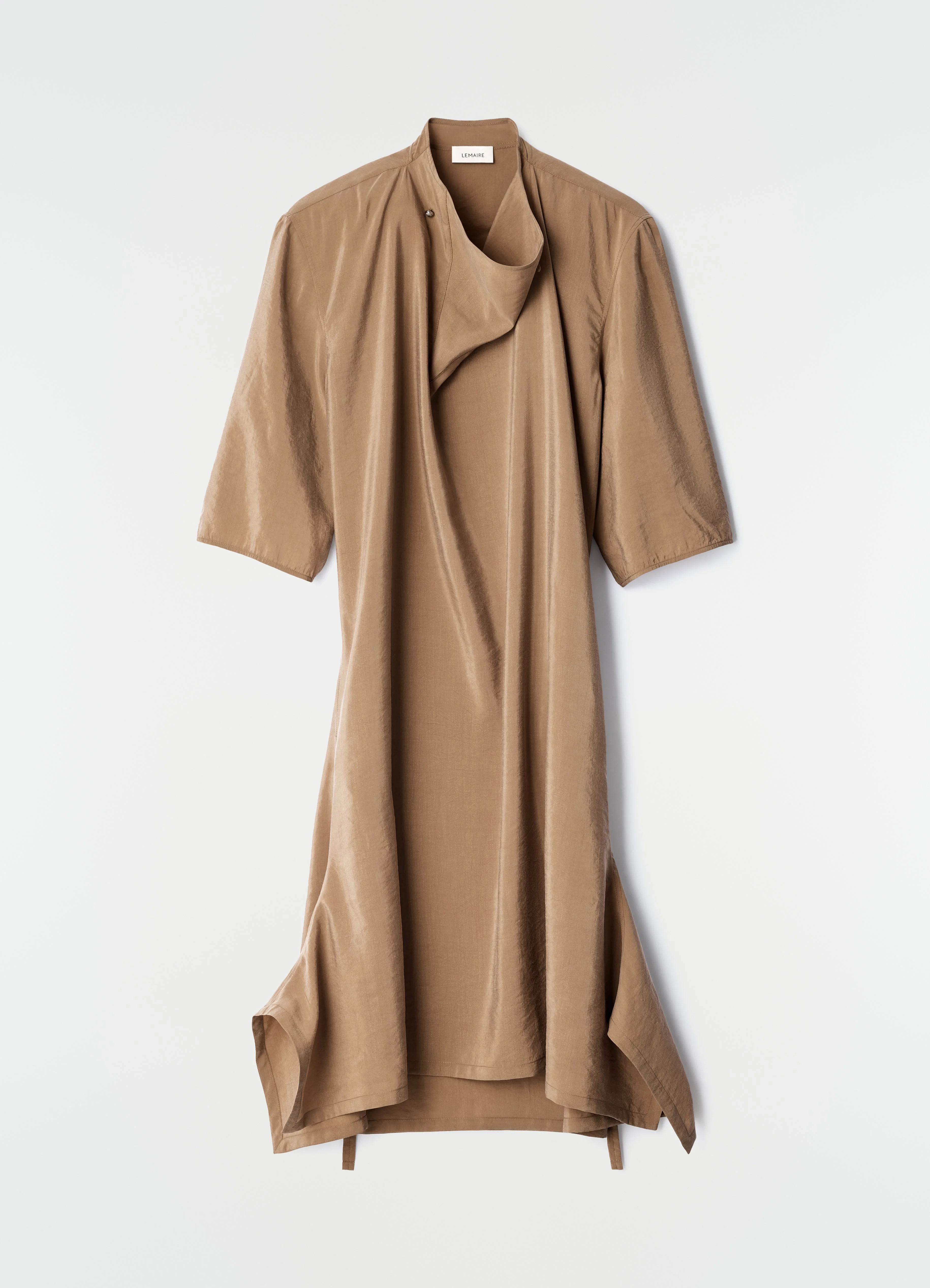 SOFT-COLLAR DRESS IN DRY SILK - 1