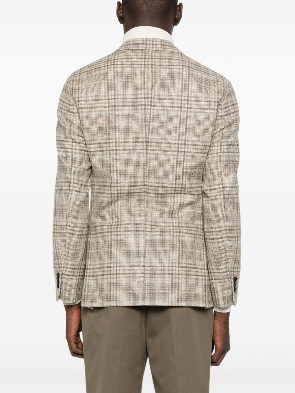 checked two-button blazer - 4