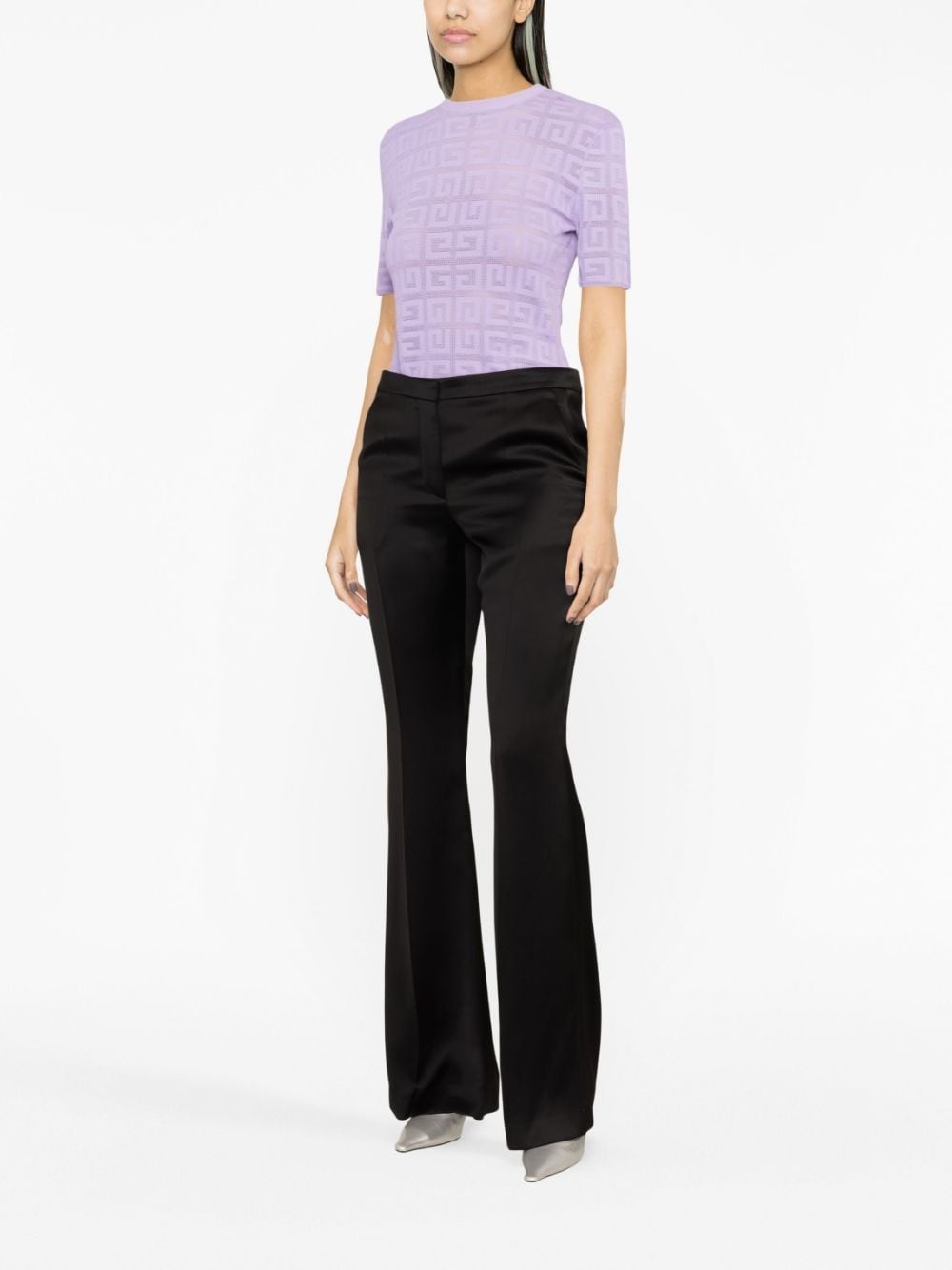 flared cotton trousers - 3