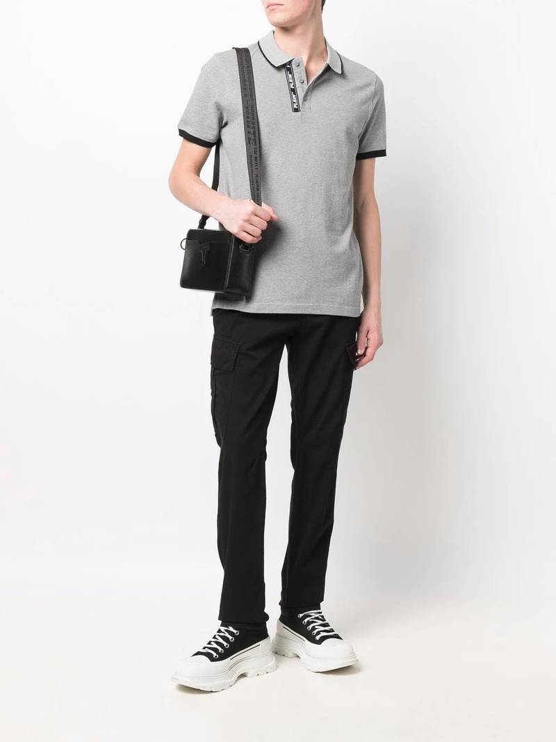 PHILIPP PLEIN logo-tape detail polo shirt outlook