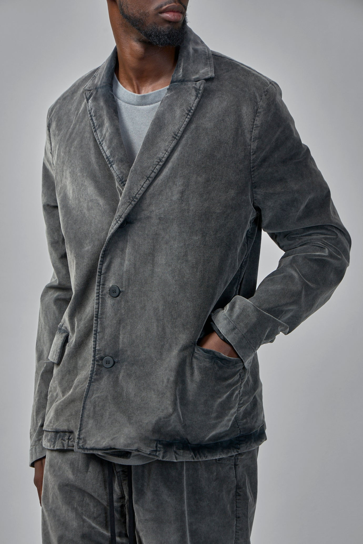Regular Fit Velvet Blazer - 5