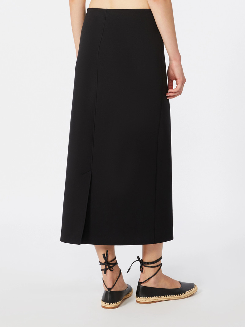 CADMIO Straight-fit scuba jersey skirt - BLACK 4