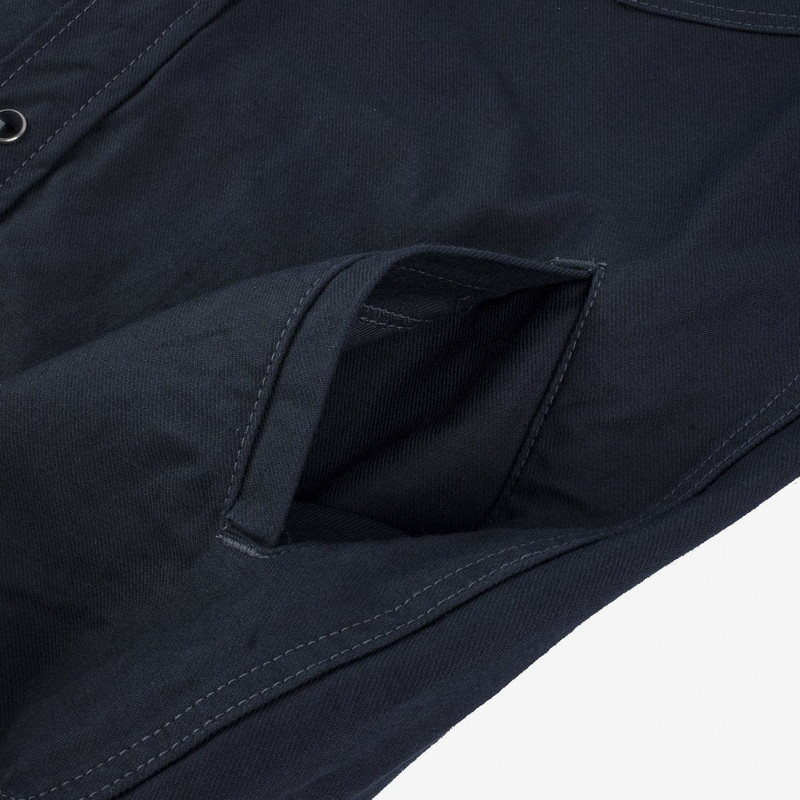 IHSH-381-BLK 9oz Military Serge CPO Shirt Black 9
