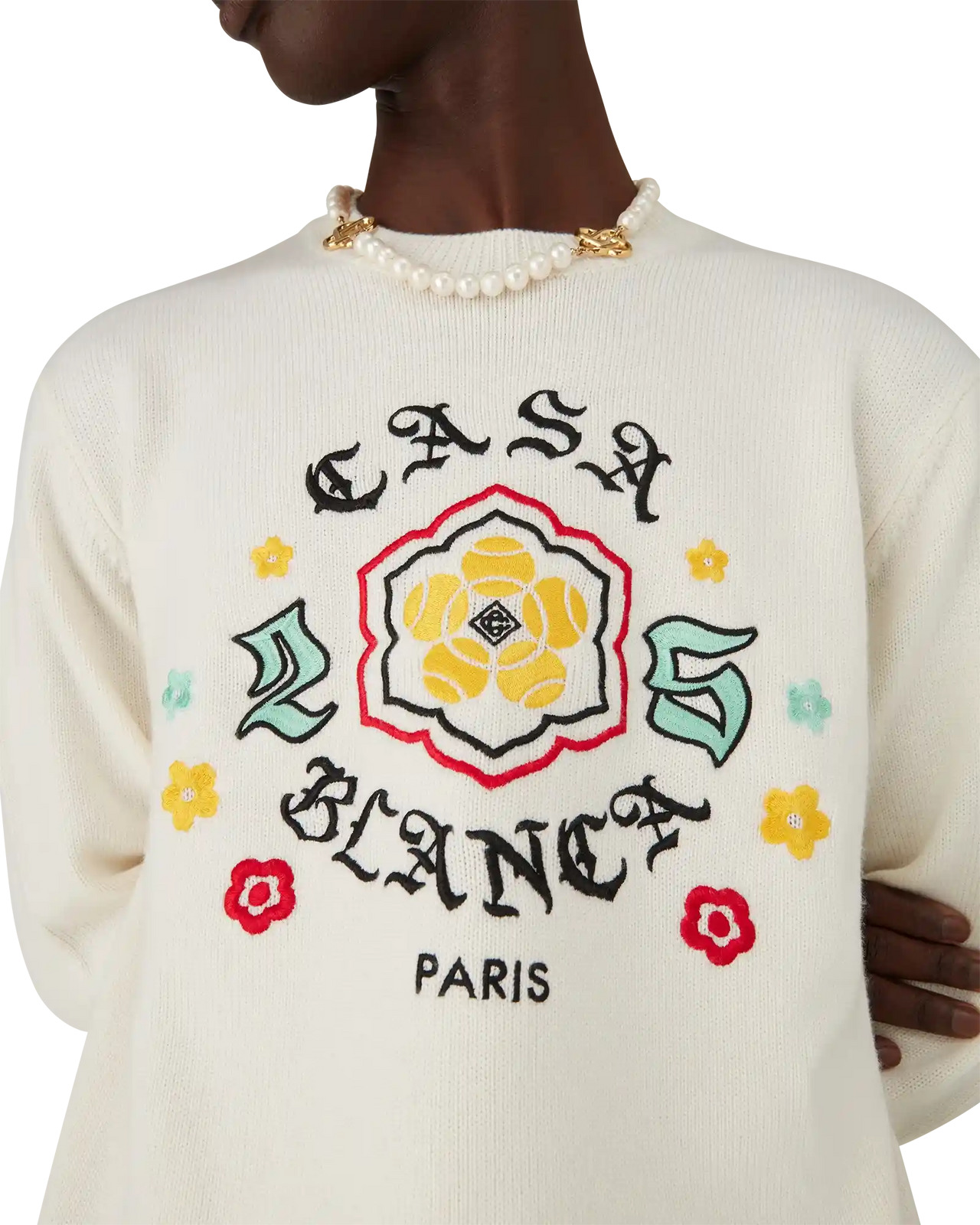 Emblem Merino Knit Crew Neck | Casablanca Paris - 3