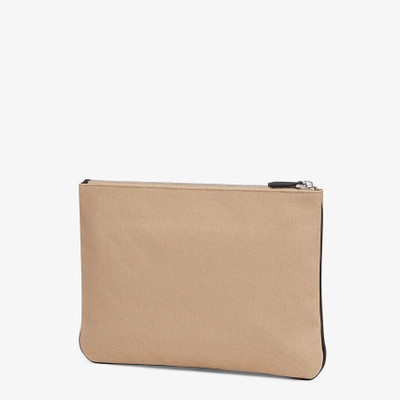 FENDI Beige canvas pouch outlook