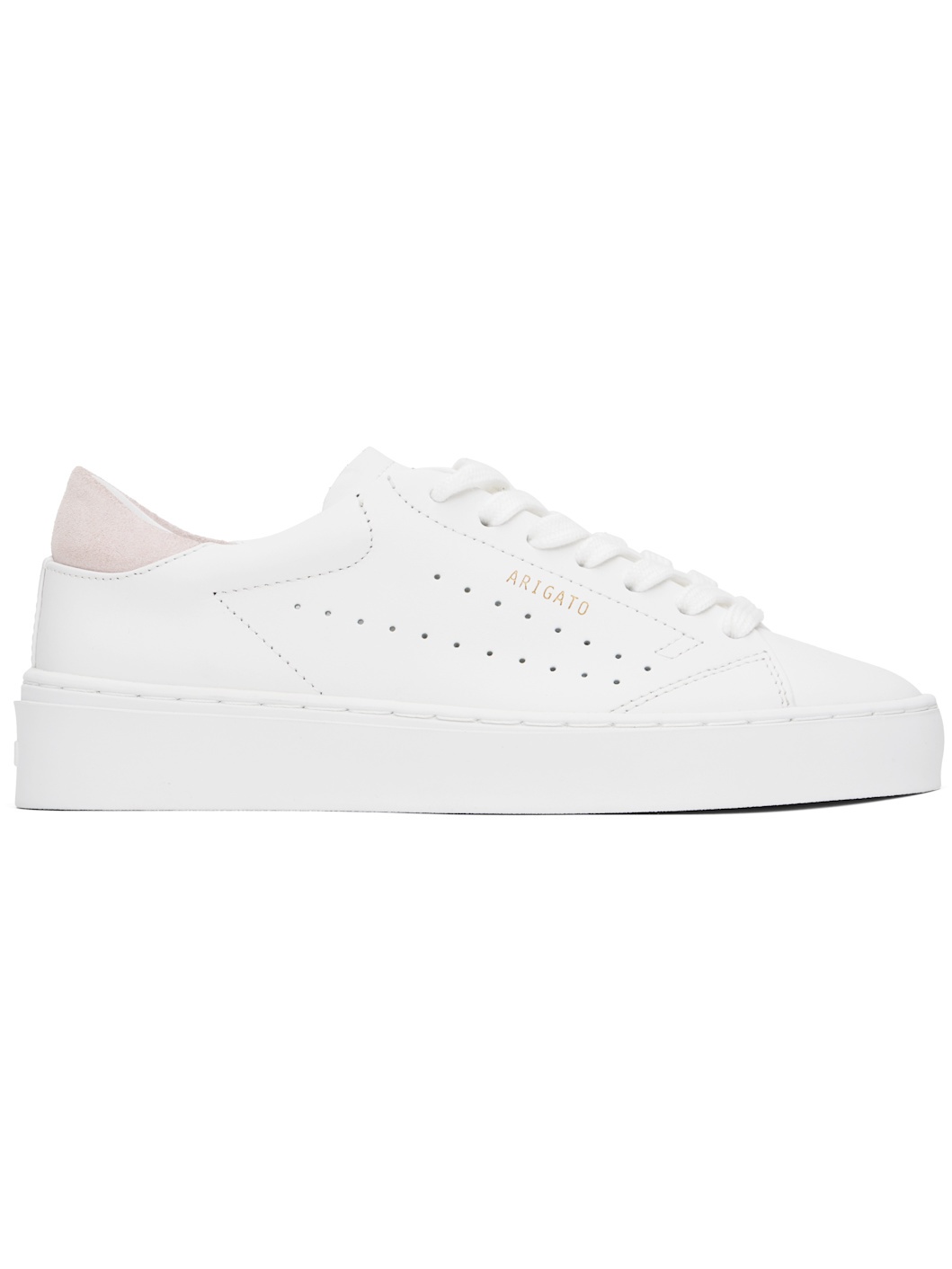 White & Pink Court Sneakers - 1