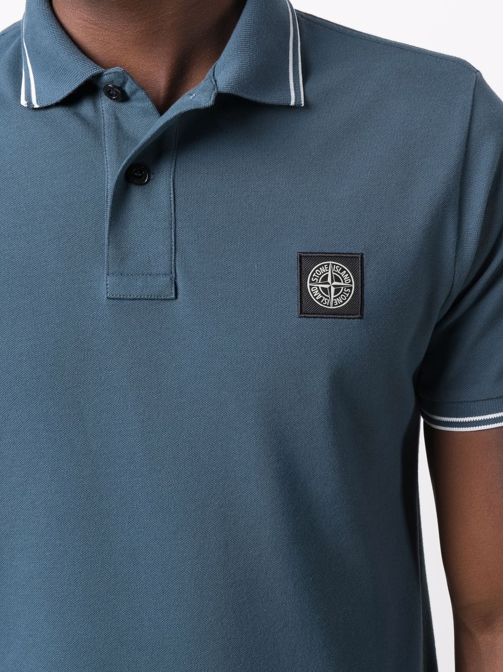 logo-patch polo shirt - 5