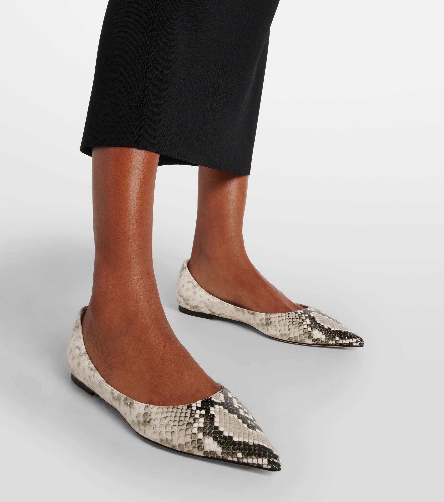 Love snake-effect leather ballet flats - 4