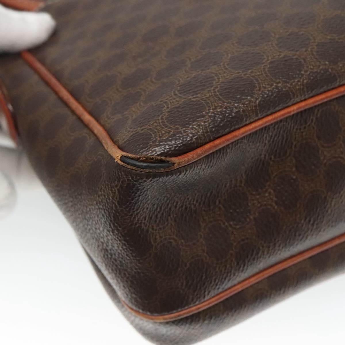 CELINE Macadam Canvas Shoulder Bag Pvc Leather Brown - 13
