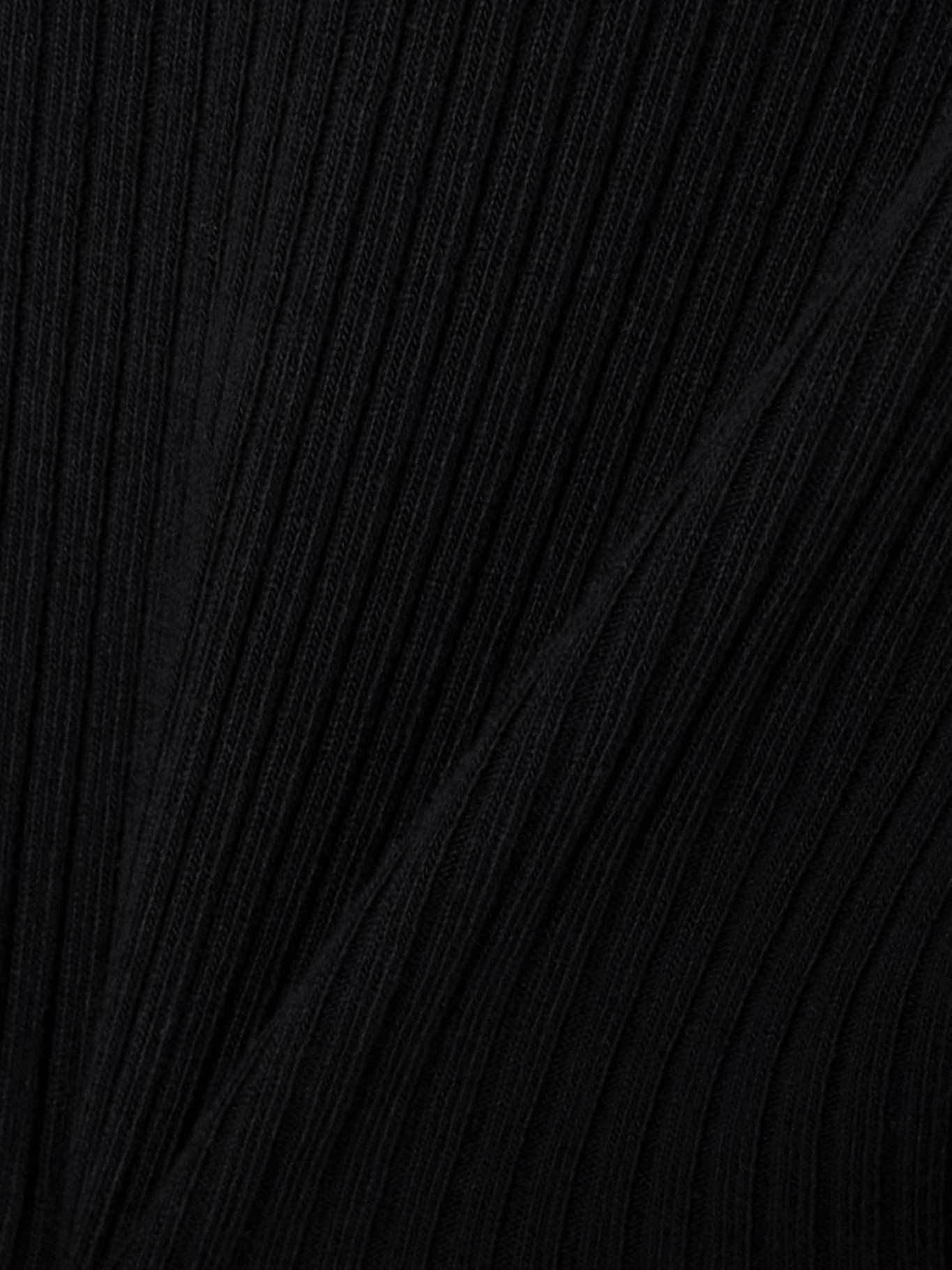 Alma ribbed stretch organic cotton top Black - 5