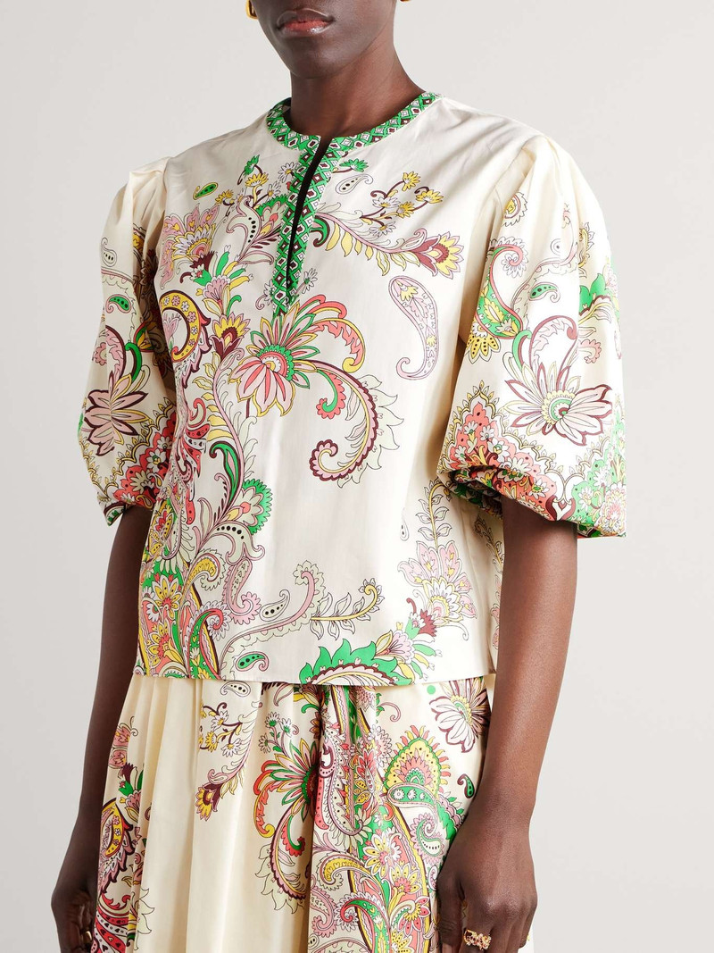 Printed cotton-poplin blouse White 3