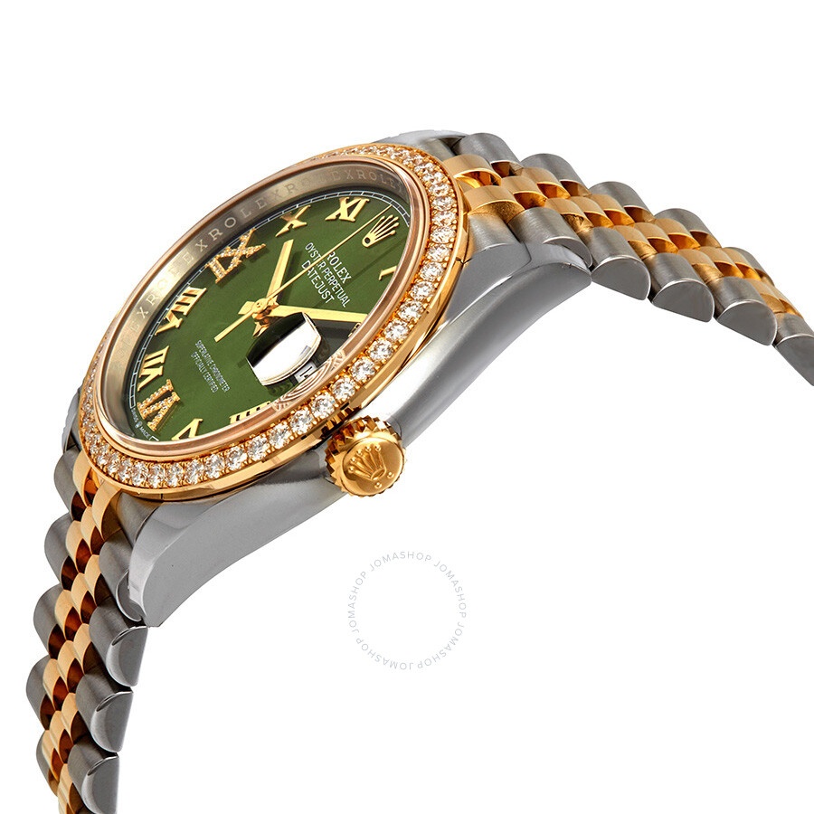 Rolex Green Diamond Dial Automatic Ladies Steel and 18K Yellow Gold Jubilee Watch 126283GNRDJ - 2