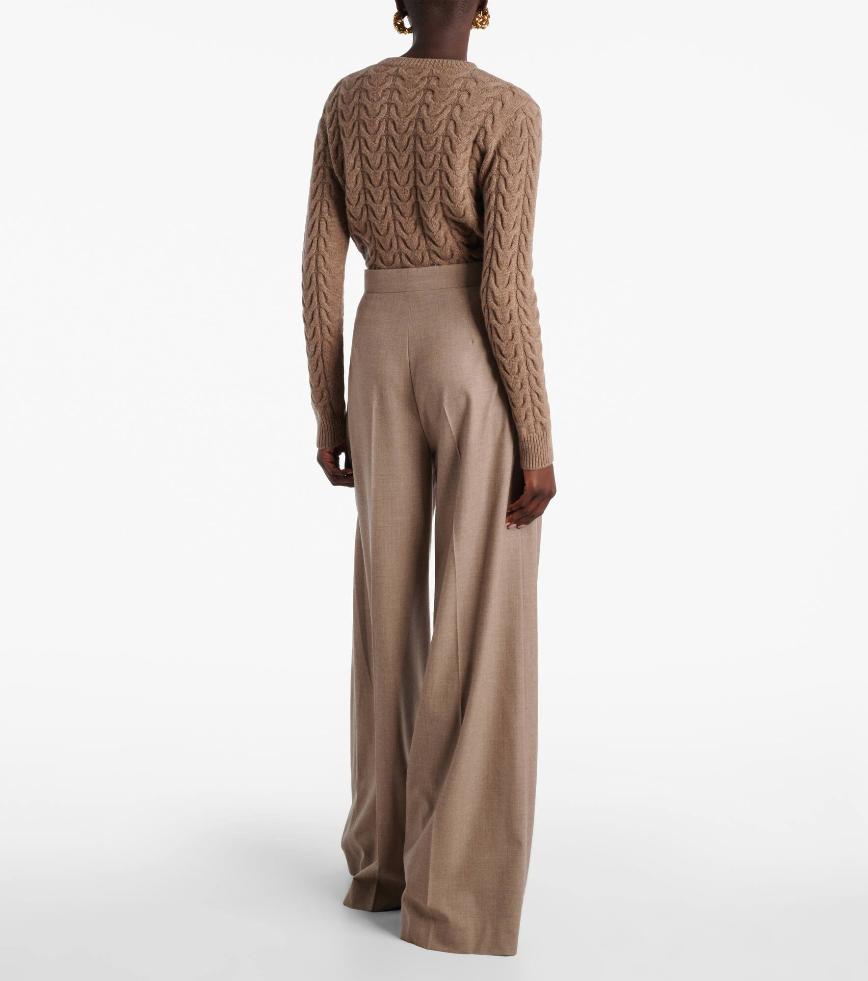 Cashmere-blend wide-leg pants - 3