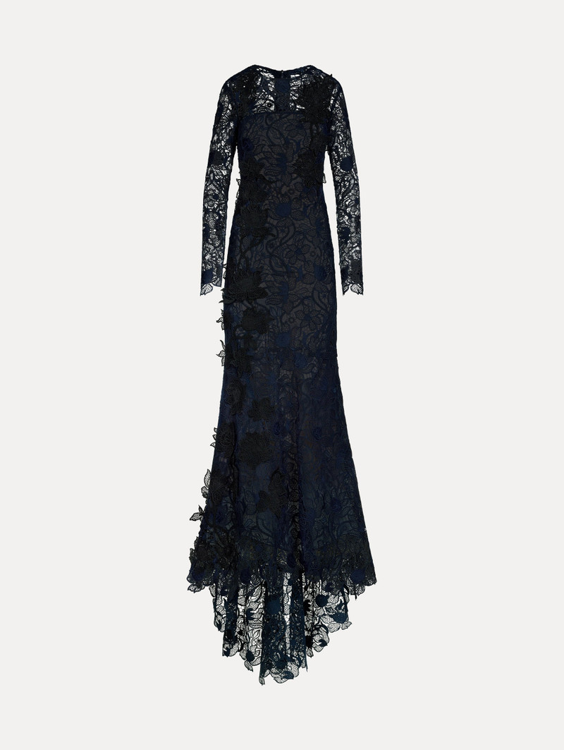 CORDED BOTANICAL GUIPURE GOWN 1