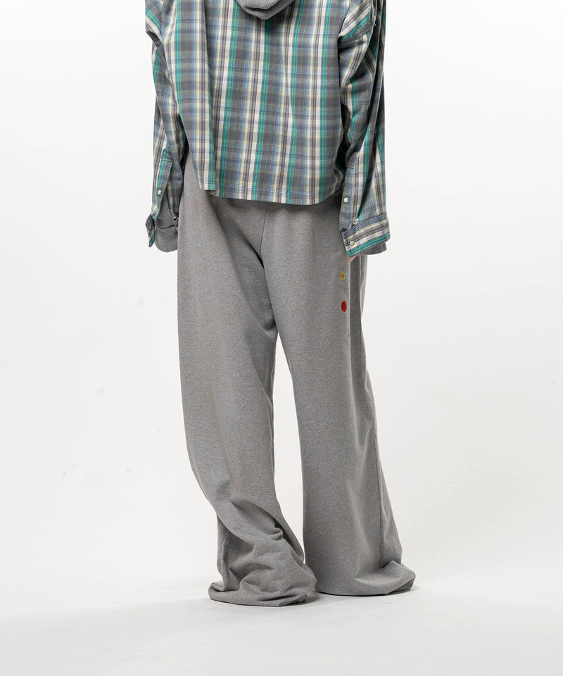 Price Tag Sticker Printed Wide Sweat Pants 13