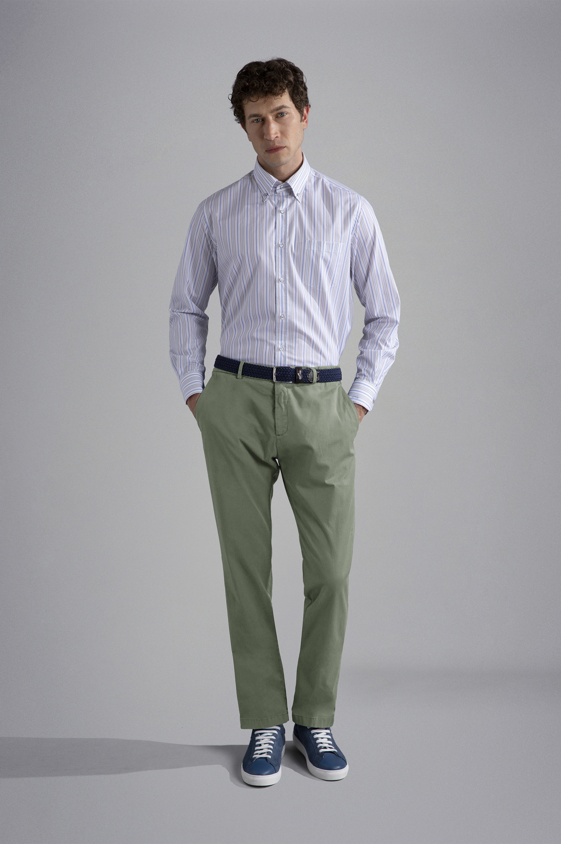 CHINO COTTON STRETCH CHINO TROUSERS - 2
