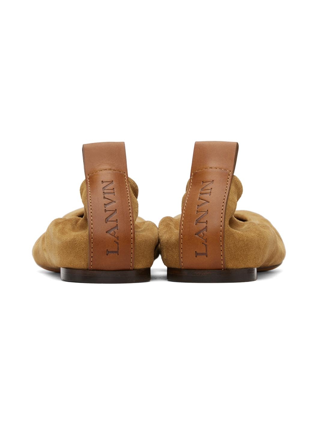 Brown Suede Ballerina Flats - 2
