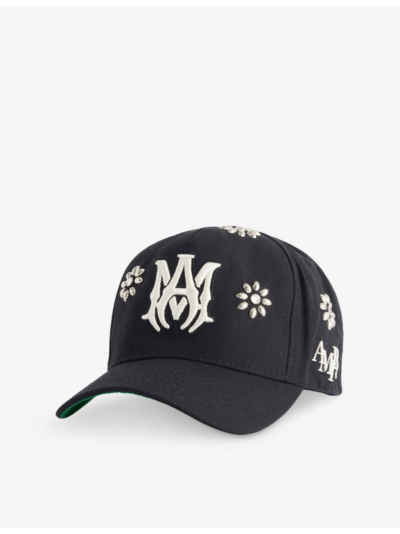 Canvas Studded Cotton Baseball Cap 1