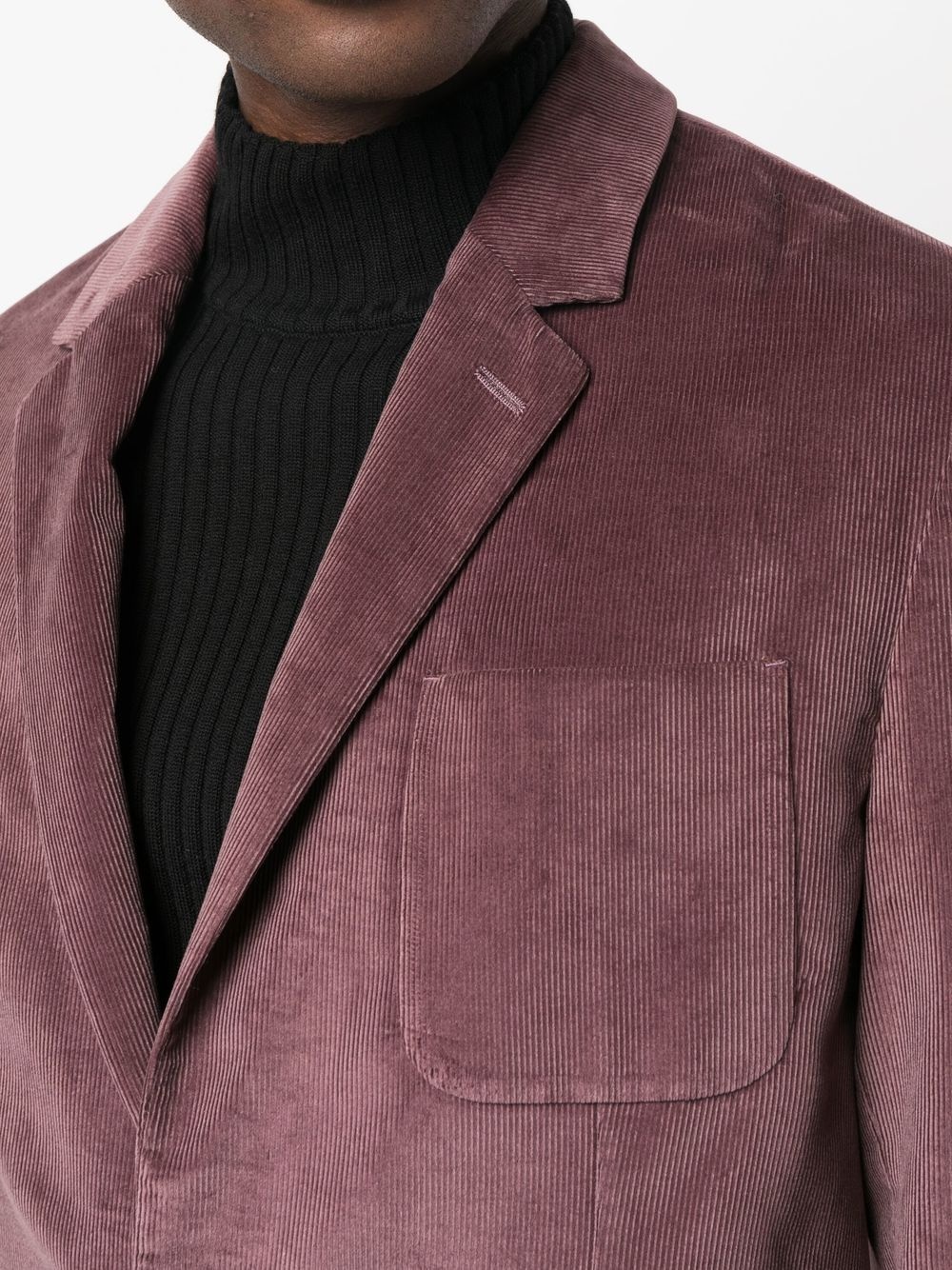 corduroy single-breasted blazer - 5