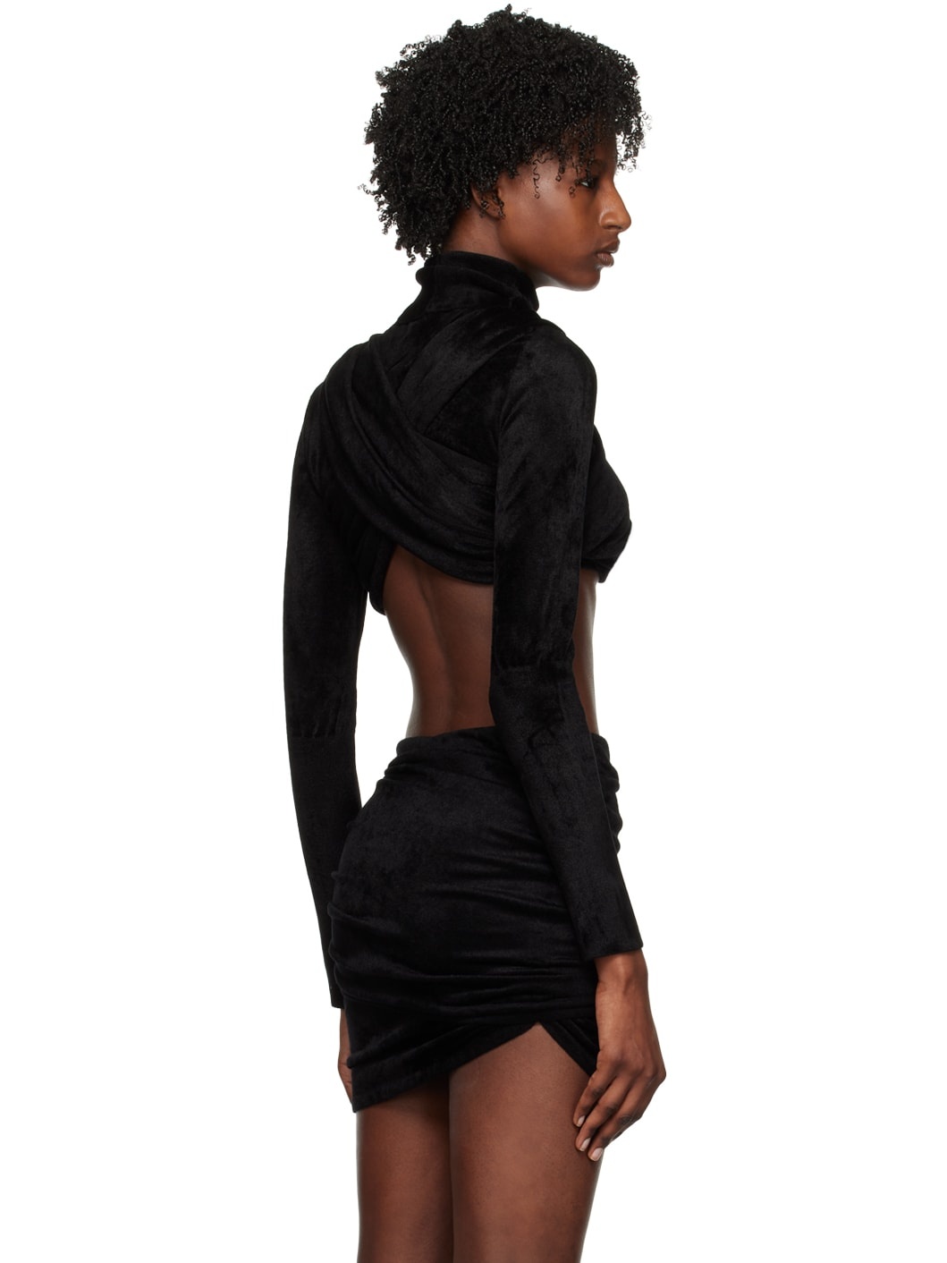 Black Cropped Turtleneck - 3