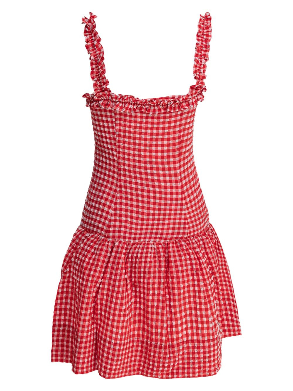 ruffle-trimmed gingham mini dress - 2