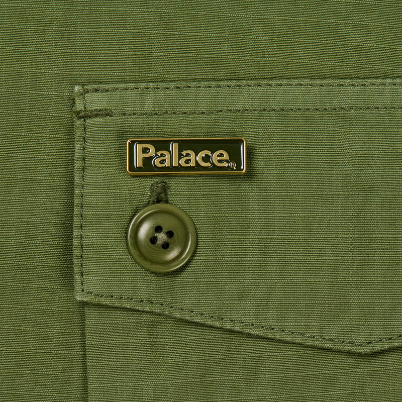 PALACE BARBOUR OFFICER SHIRT OLIVE DRAB 3
