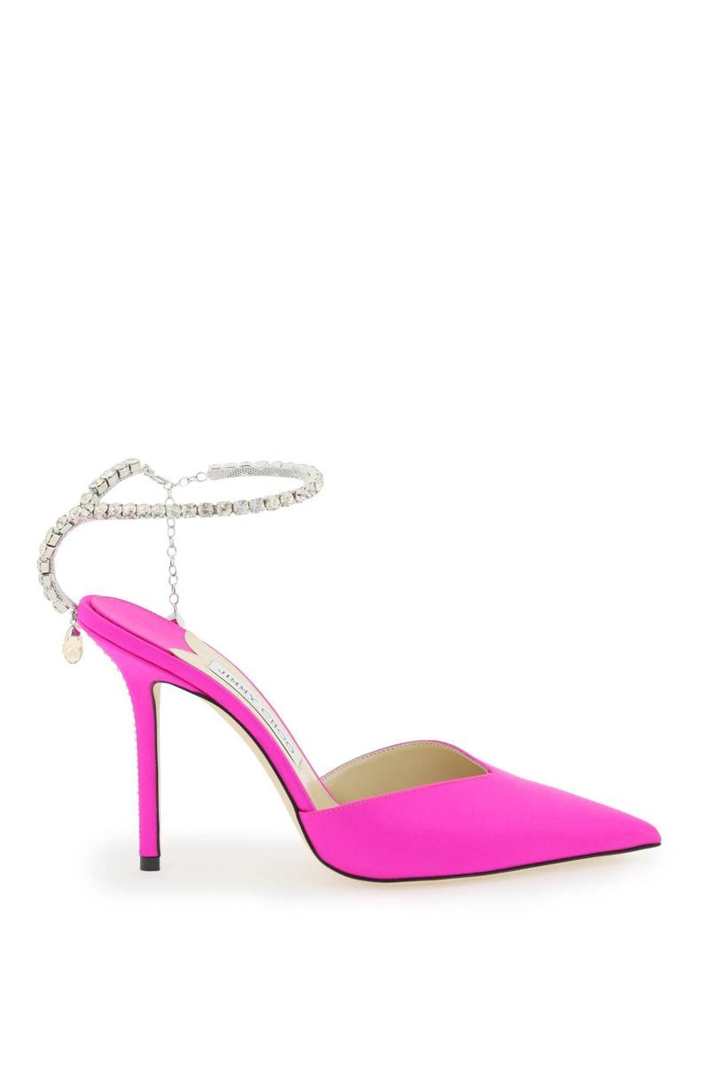 JIMMY CHOO SAEDA 100 SATIN PUMPS - 1