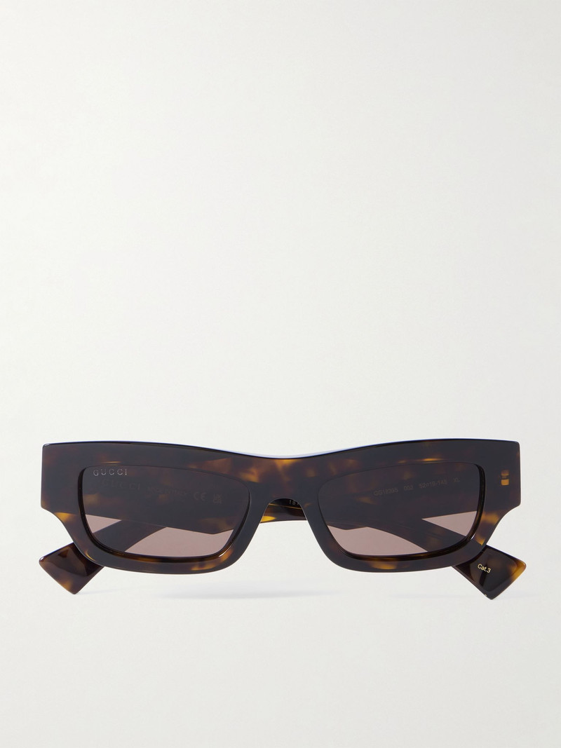 Rectangular-Frame Tortoiseshell Acetate Sunglasses Tortoiseshell 1