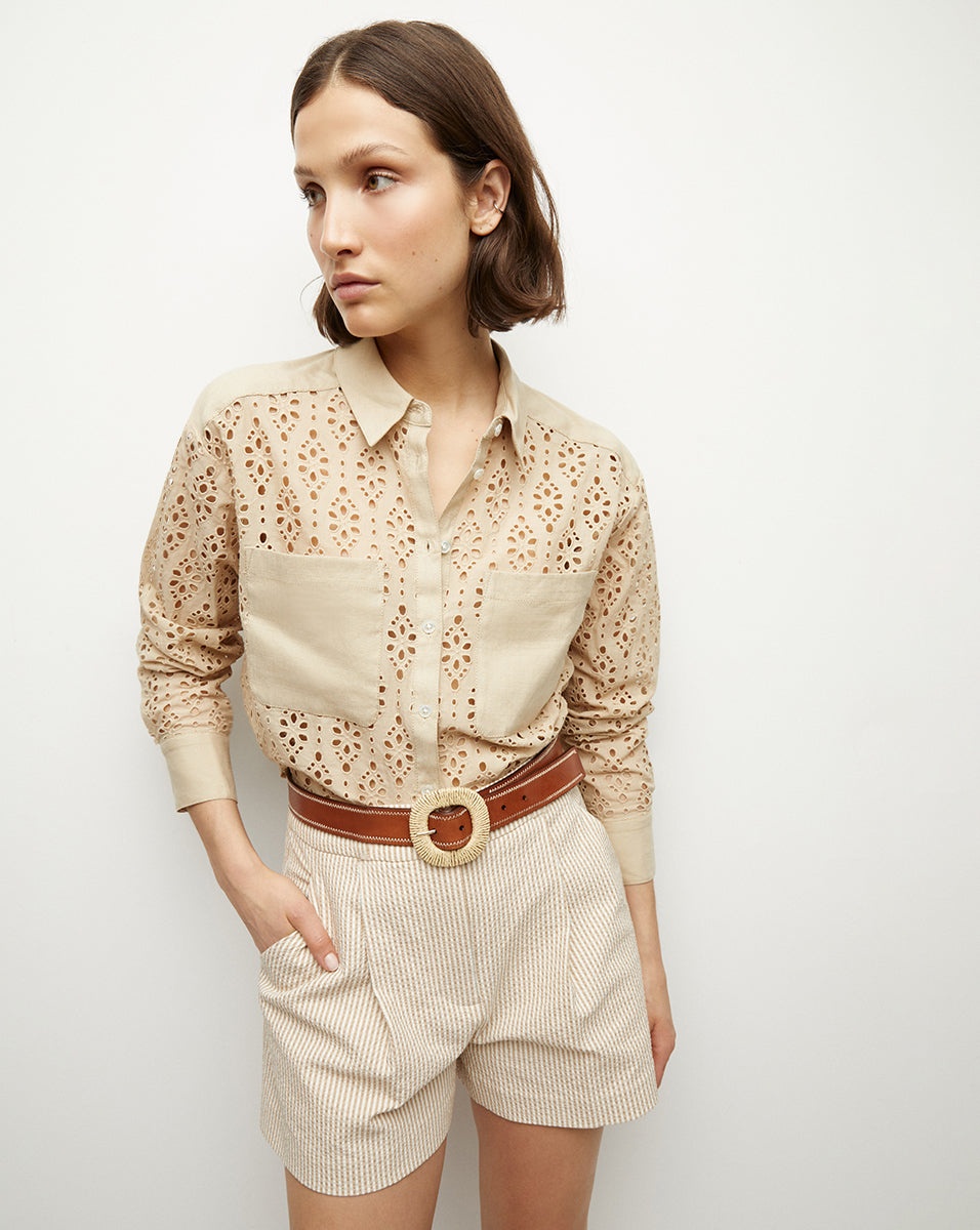 ADERES COTTON EYELET SHIRT - 2