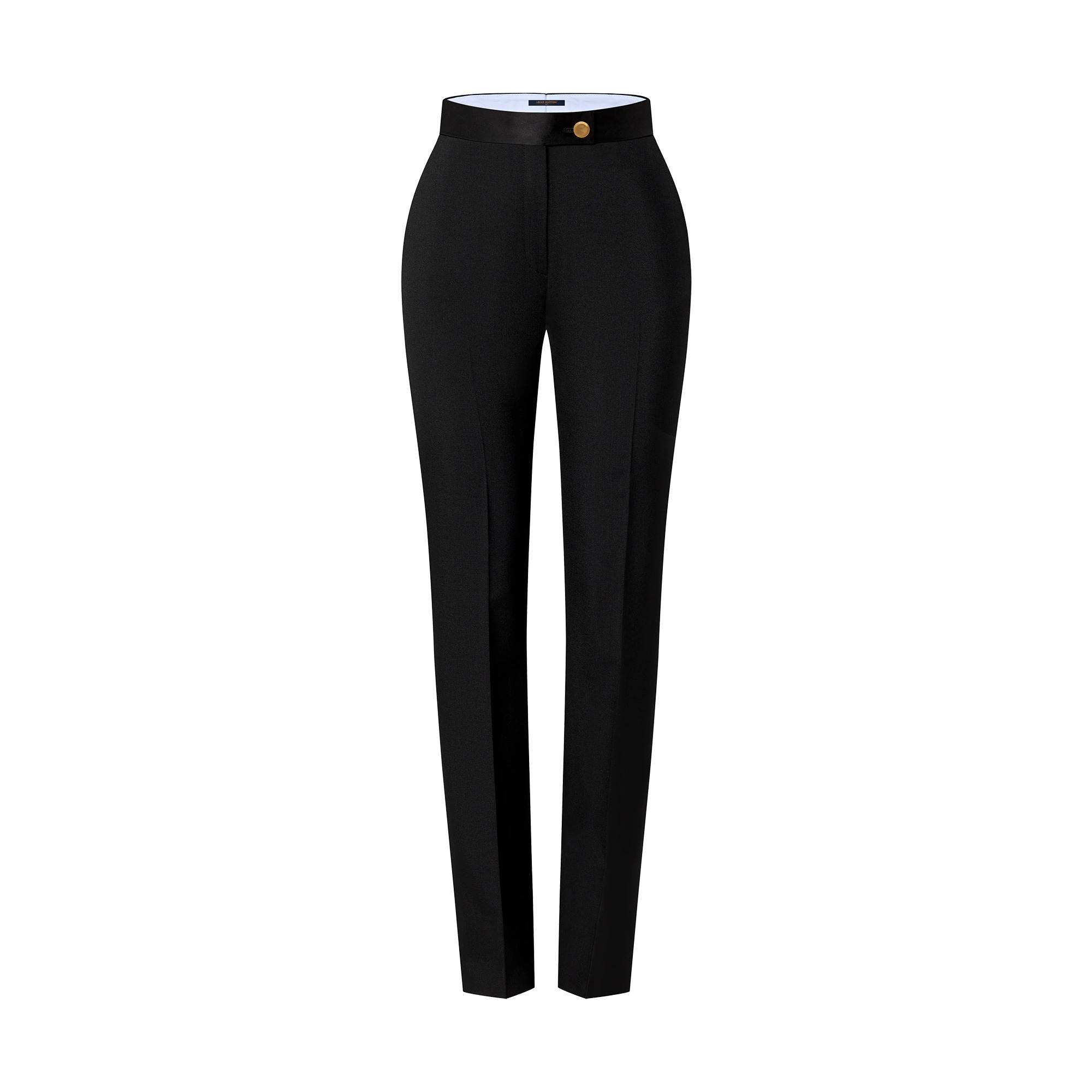 Satin Waistband Tailored Pants - 1