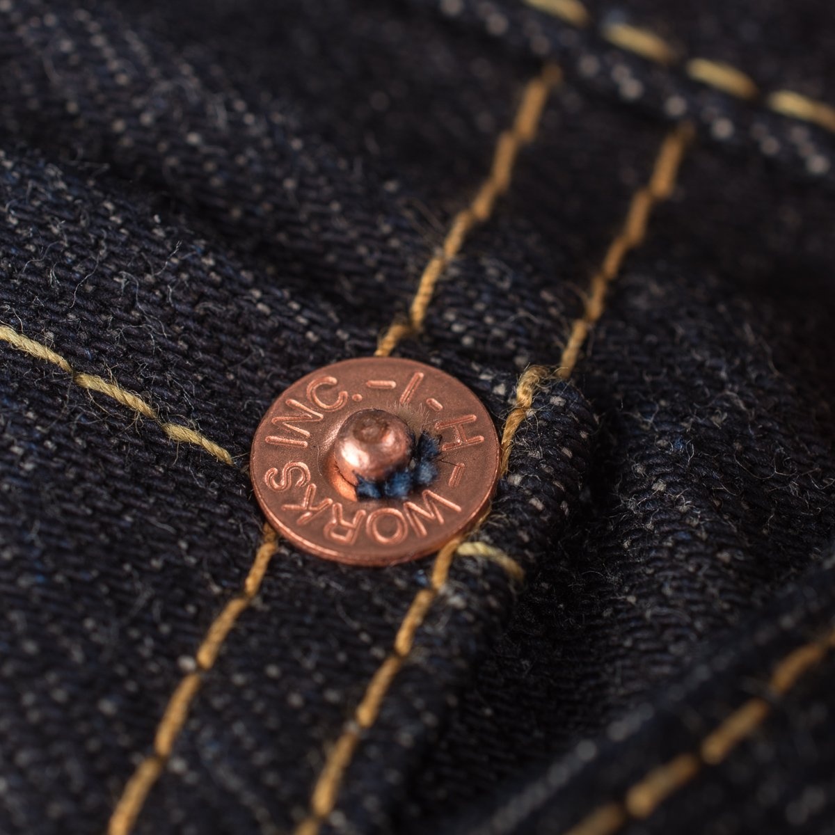 IH-888S-142 14oz Selvedge Denim Medium/High Rise Tapered Cut Jeans - Indigo - 9