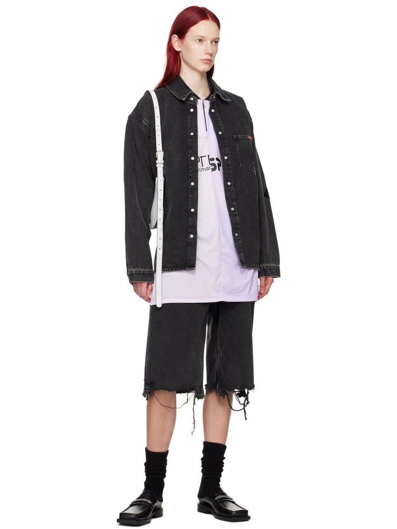 Martine Rose Purple Half And Half T-Shirt outlook