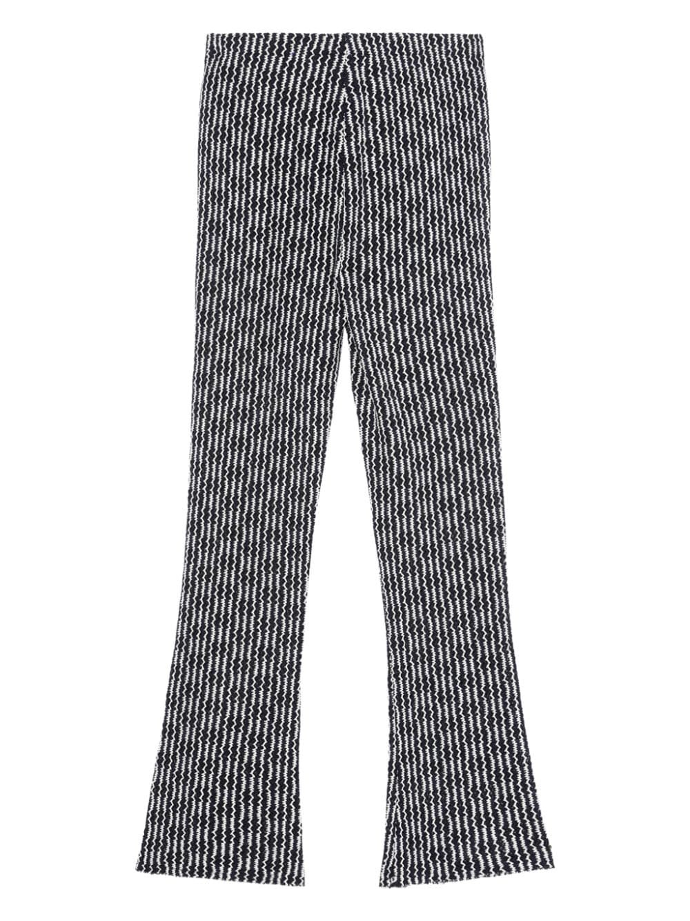 zigzag pattern slim-legged trousers - 6